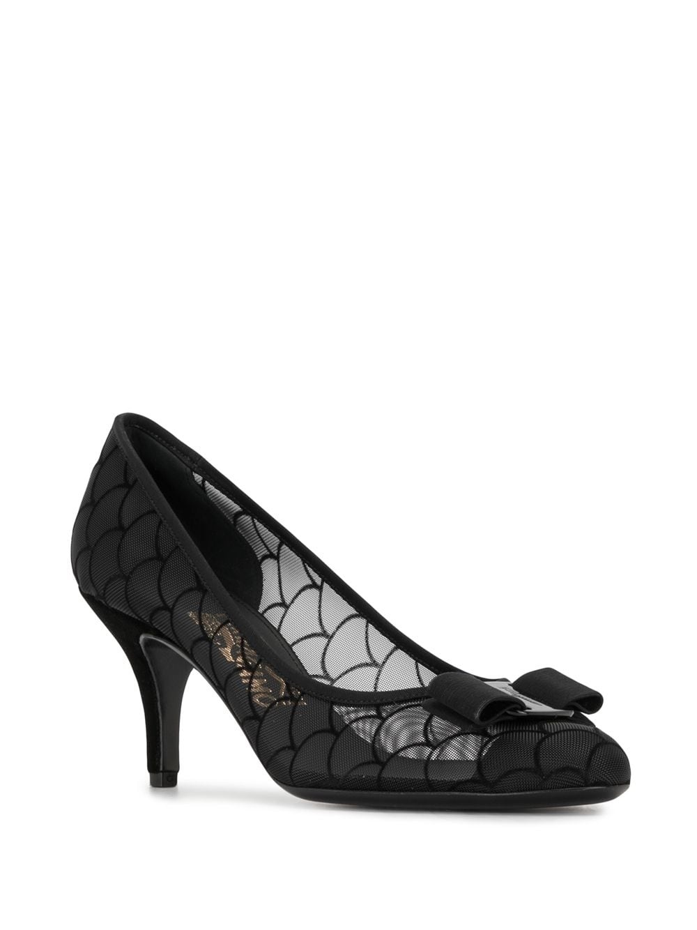 Vara bow sheer scalloped pumps - 2