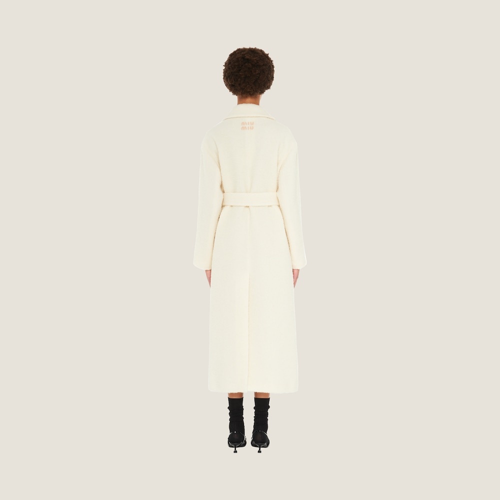 Single-breasted bouclé coat - 3