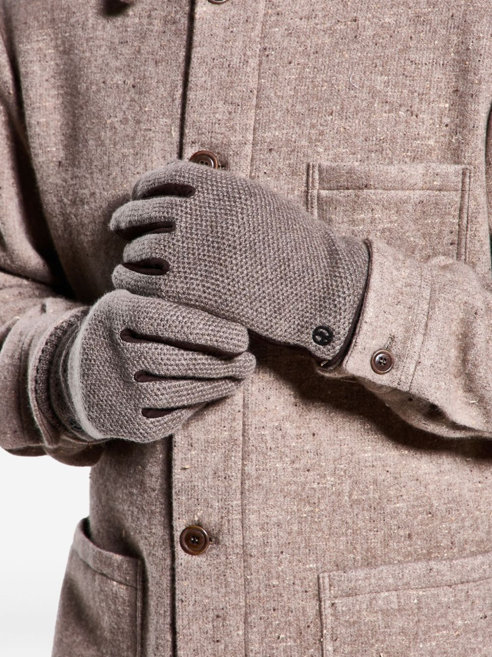 textured cashmere gloves - 3