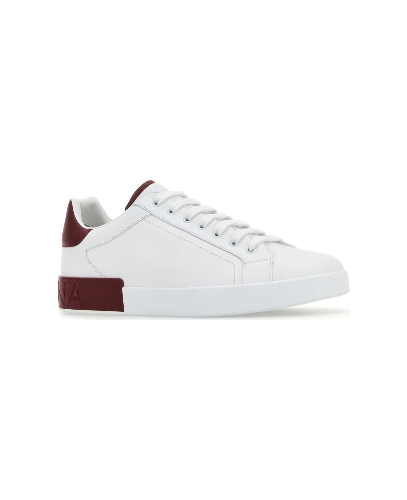 White Leather Portofino Sneakers - 2