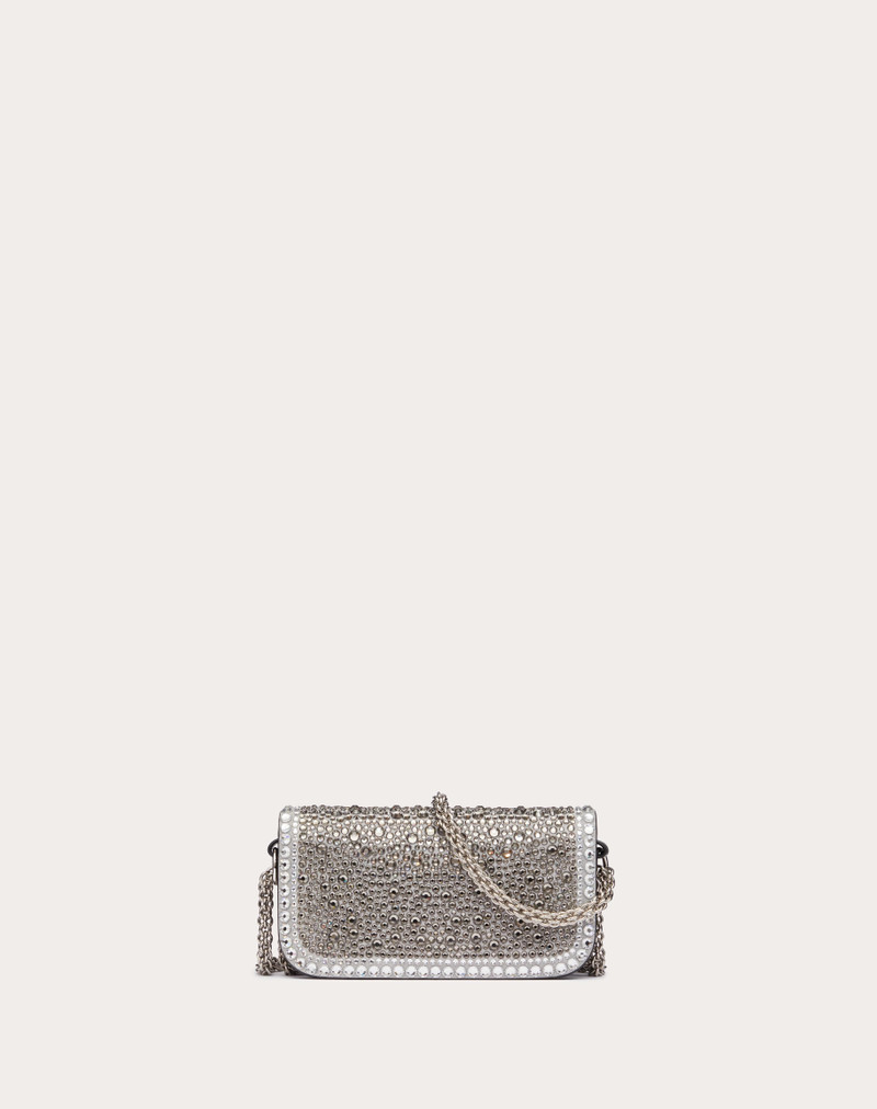 SMALL VALENTINO GARAVANI LOCÒ SHOULDER BAG WITH RHINESTONES 3