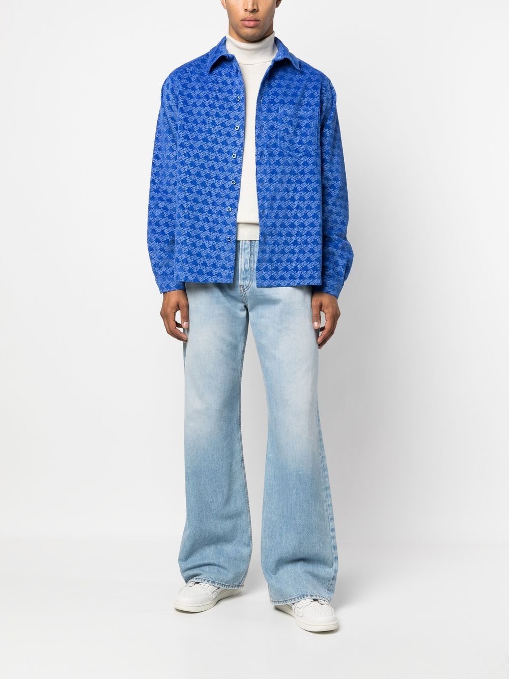 all-over logo print corduroy shirt - 2