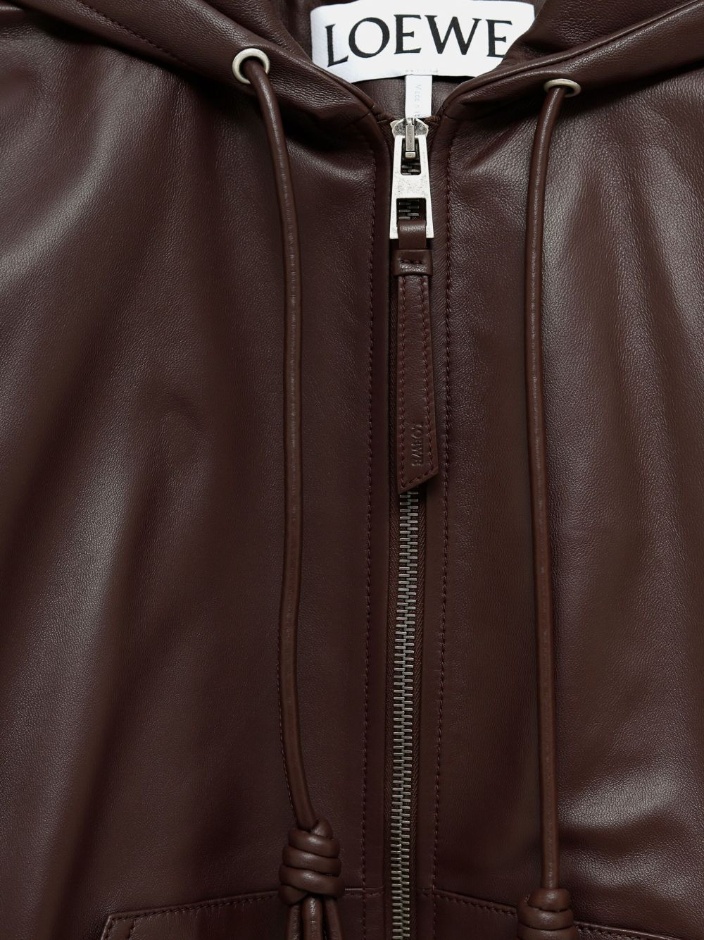 Flamenco hooded leather zip-up jacket - 3