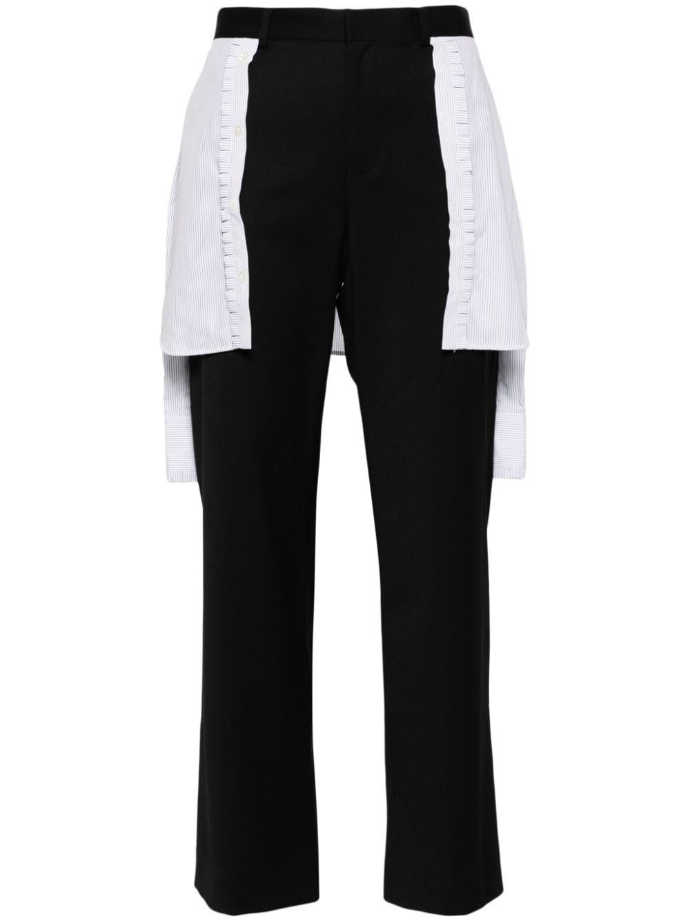 layered wool-blend trousers - 1