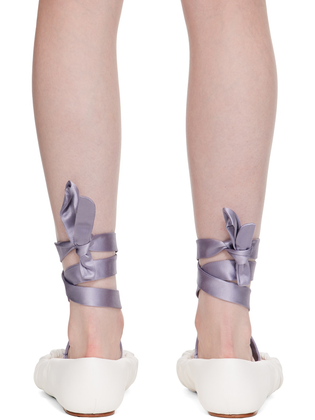 White Vegan Leather Ballerina Flats - 2