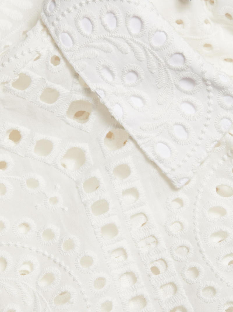 Women's Dubois Cotton Eyelet Cropped Shirt - White 7