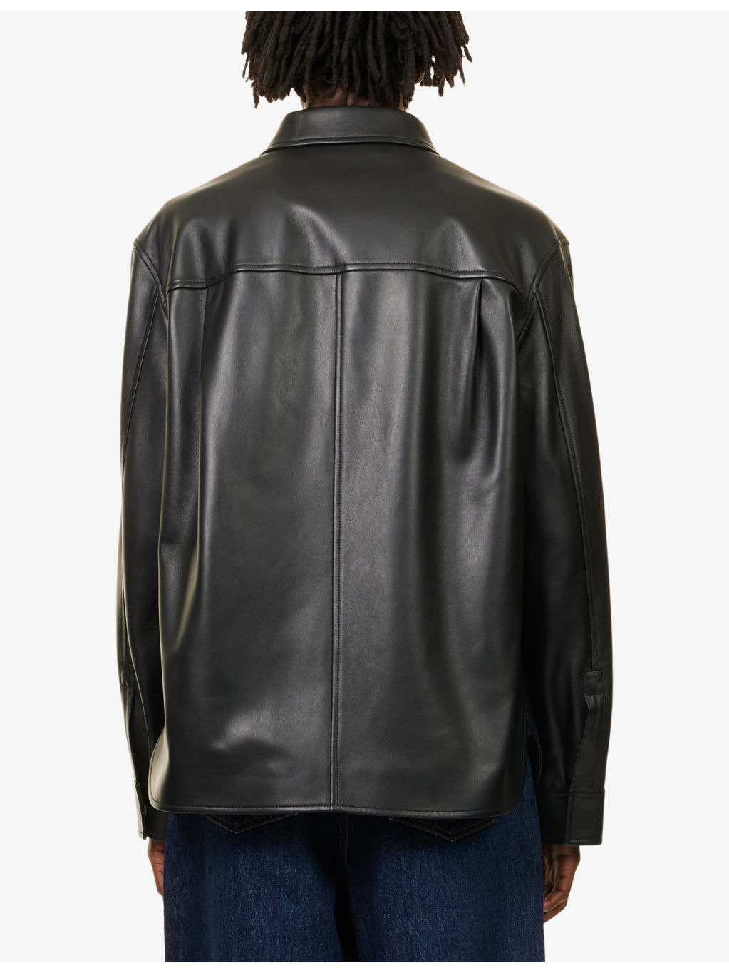 Relaxed-Fit Monogram Leather Overshirt - 4