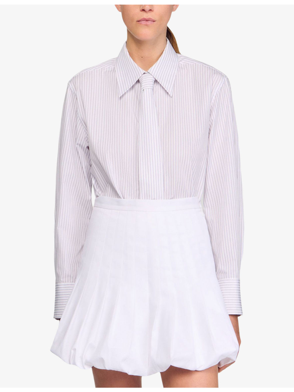 Striped Pointed-Collar Cotton Shirt - 3