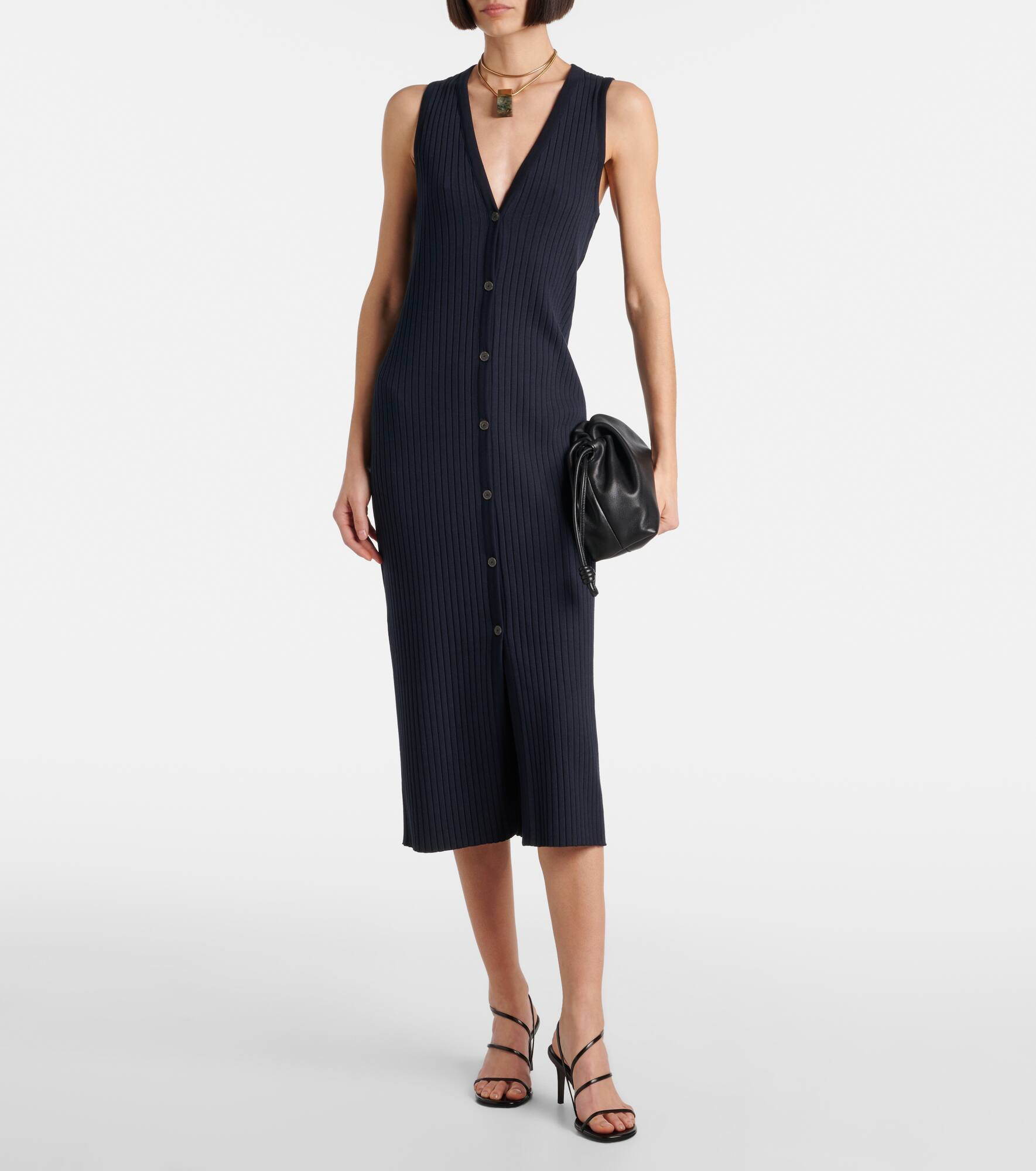 Ribbed-knit midi dress - 2