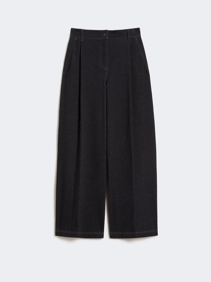 ETEREO Denim-effect jersey five-pocket trousers - ULTRAMARINE 1