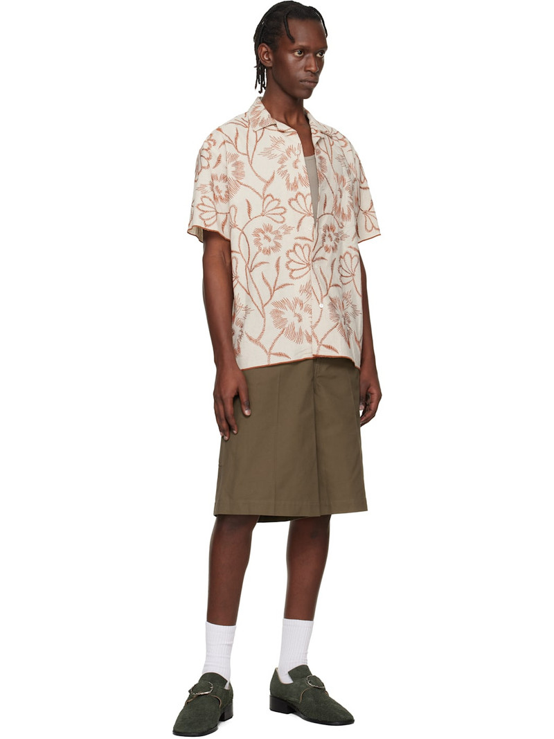 TOGA VIRILIS Beige Embroidery S/S Shirt outlook