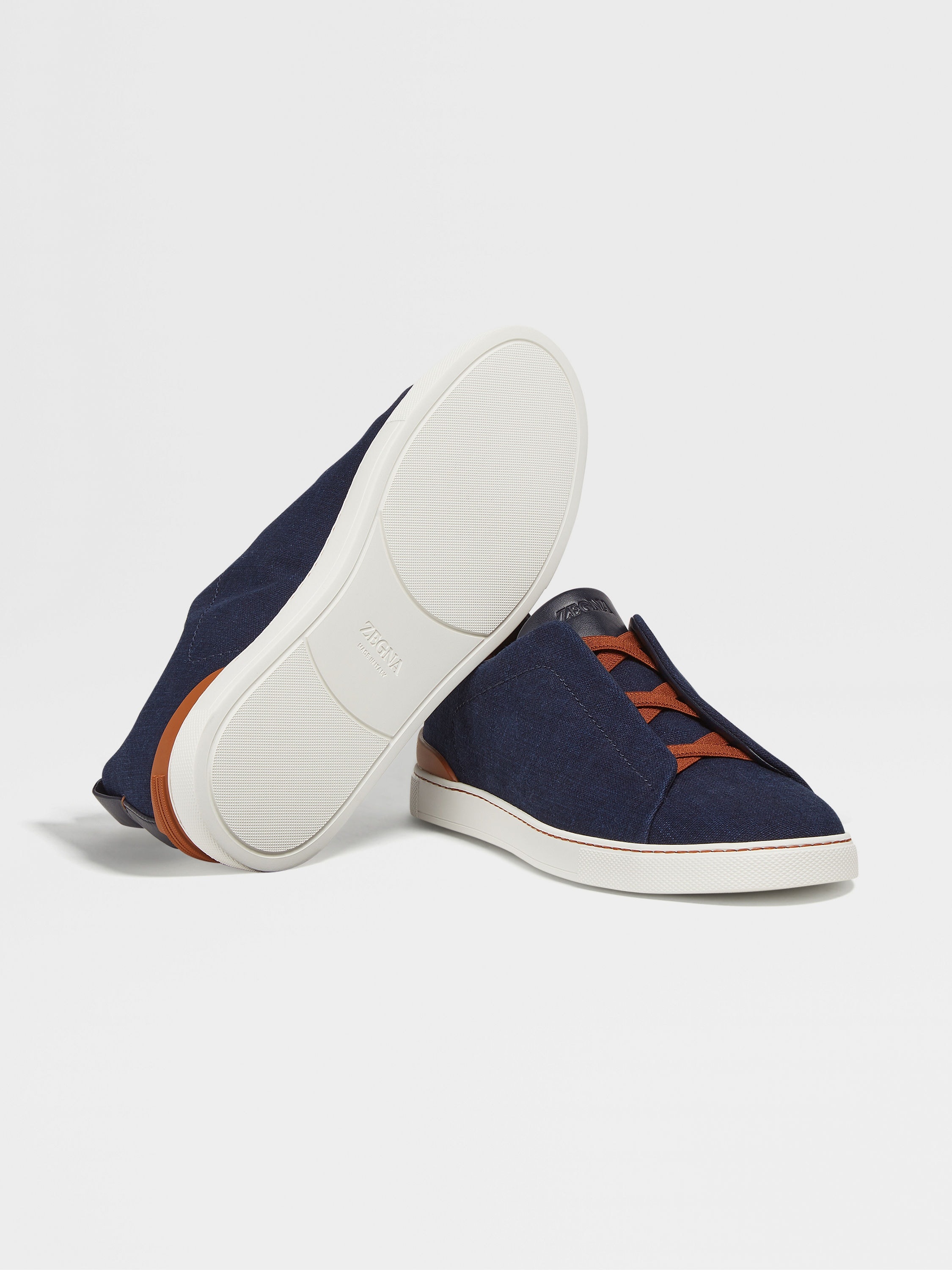 BLUE COTTON DENIM TRIPLE STITCH™ SNEAKERS - 5