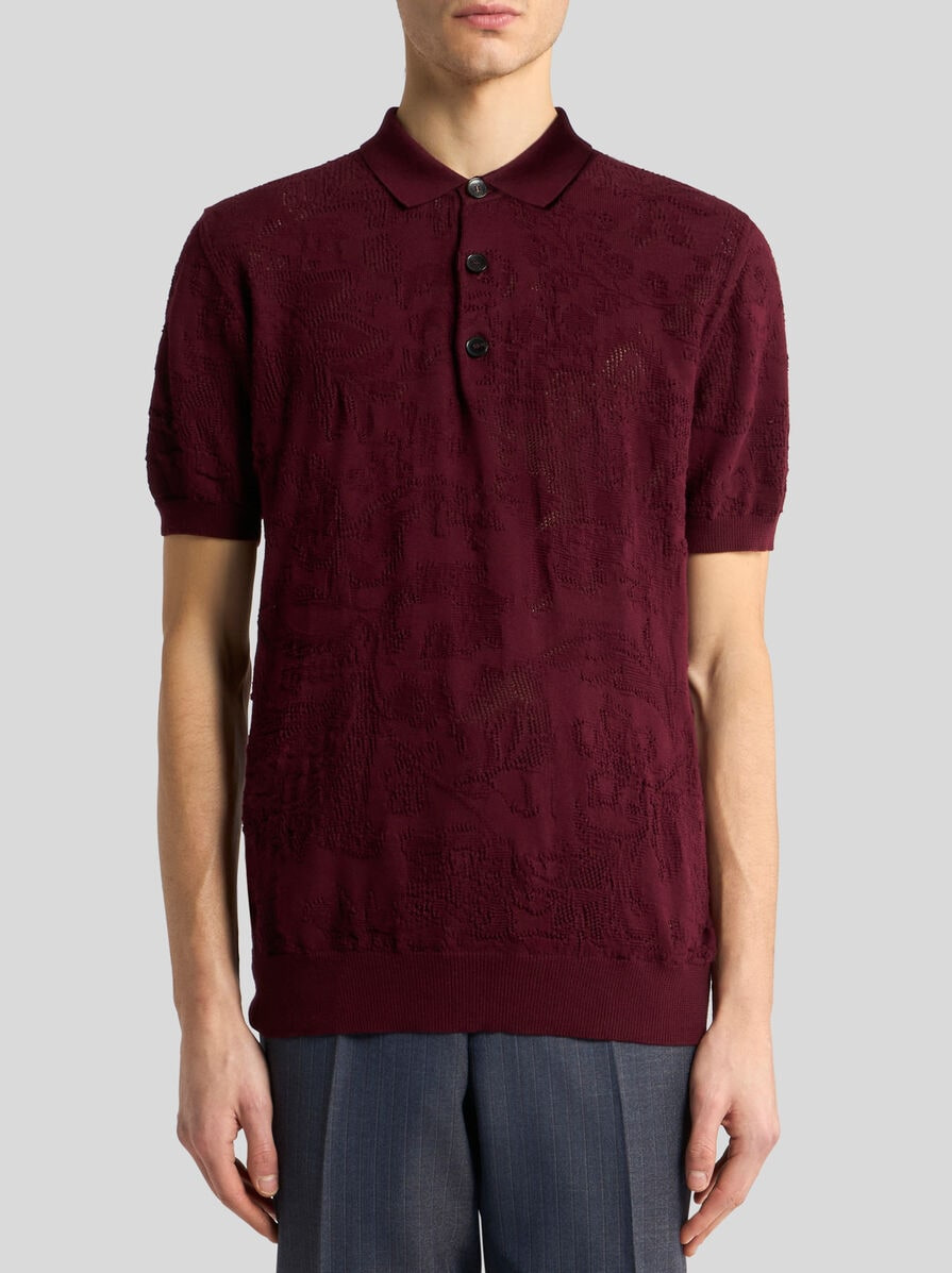 FLORAL PAISLEY COTTON POLO SHIRT - 2