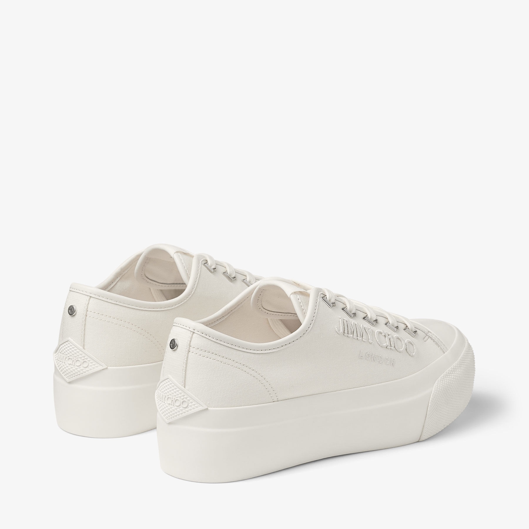 Palma Maxi/F
Latte Canvas Platform Trainers with Embroidered Logo - 6
