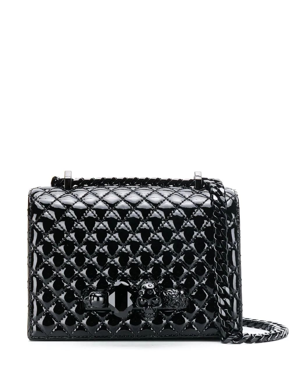 skull quilted crossbody bag - 1