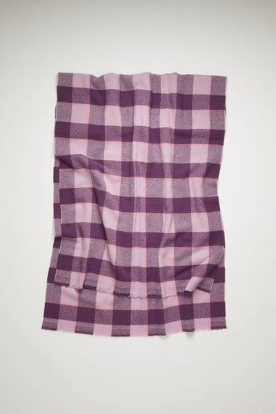 Acne Studios Checked logo scarf lilac/purple outlook