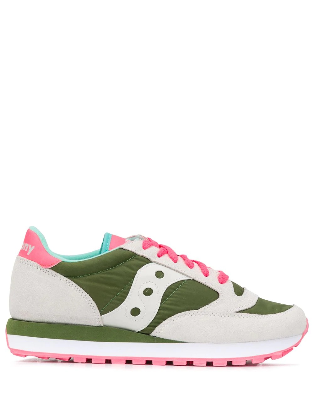 colour-block low-top sneakers - 1