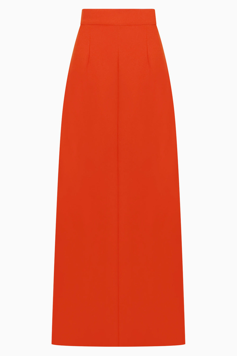 LONG LINE MAXI SKIRT | LOBSTER ORANGE 1