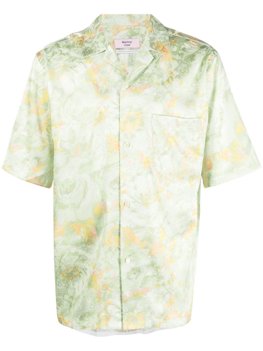 floral jacquard short-sleeve shirt - 1
