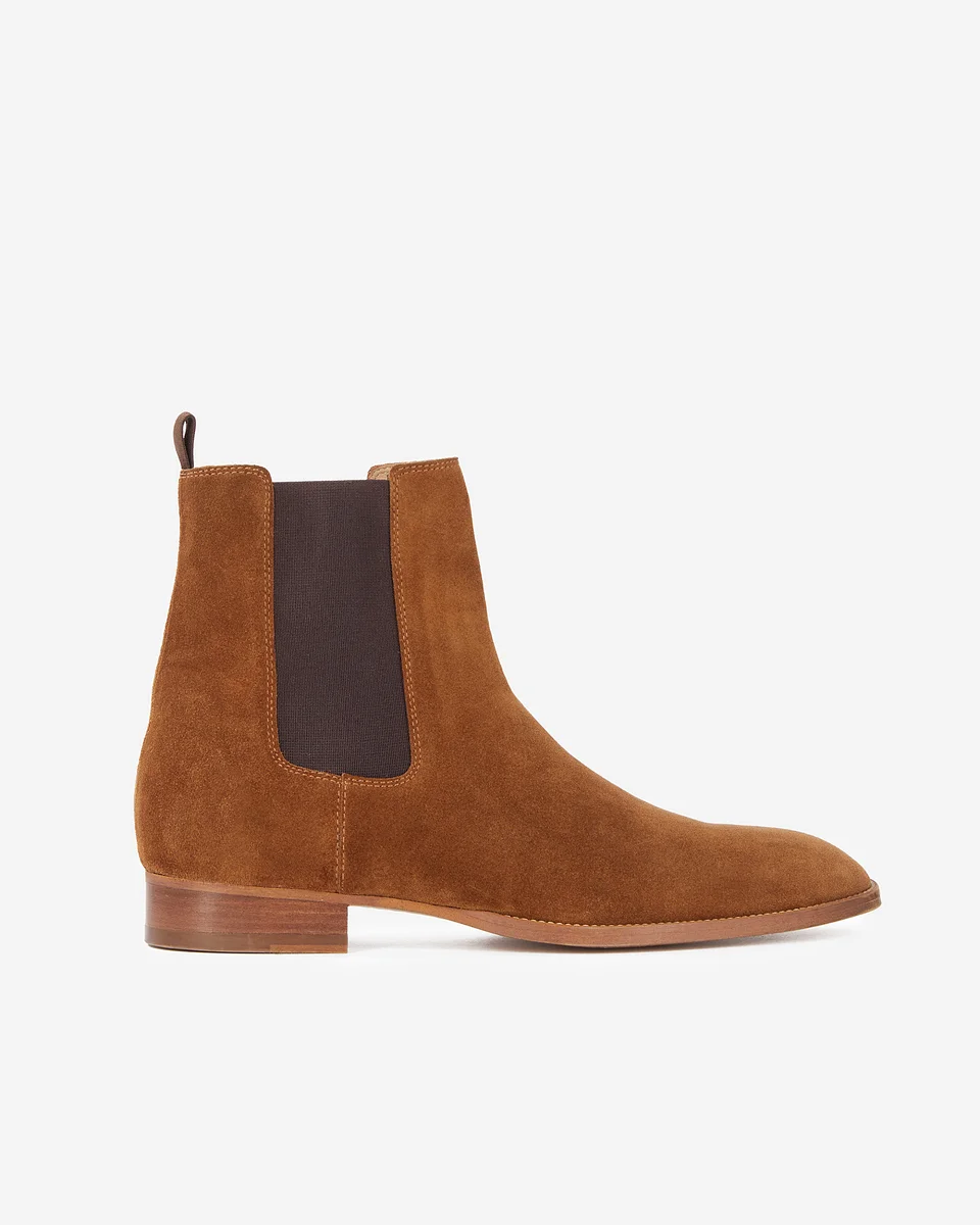 BROWN SUEDE LEATHER CHELSEA BOOTS - 1