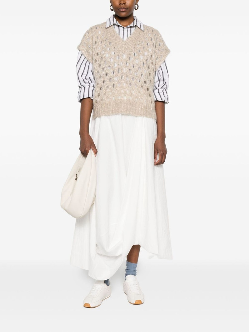 Brunello Cucinelli V-neck open-knit vest outlook