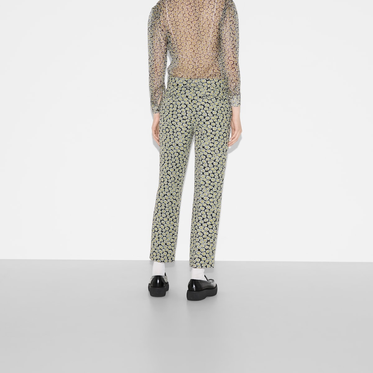 Floral crêpe jacquard pant - 4