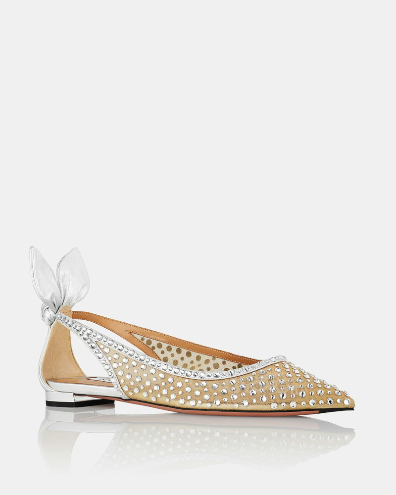 AQUAZZURA Bow Tie Crystal Tulle Flat outlook