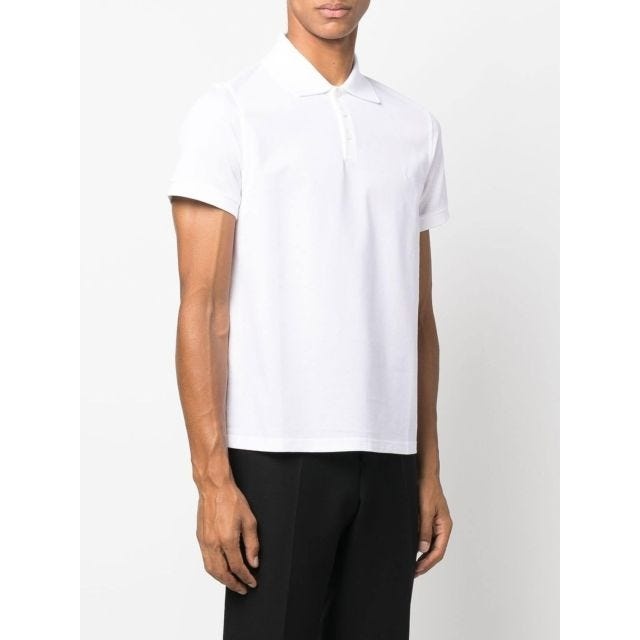White short-sleeved polo shirt - 3