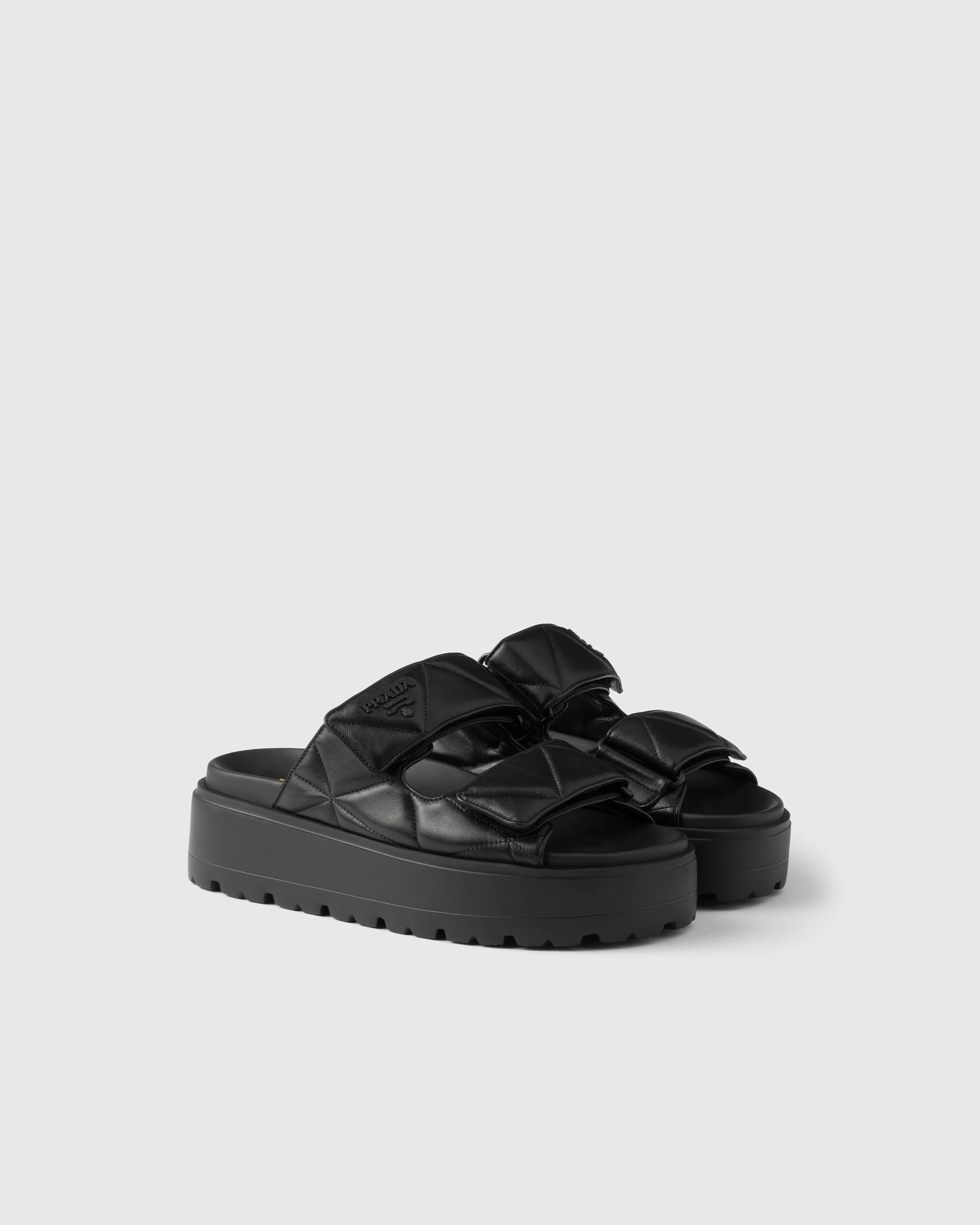 Padded nappa leather slides - 1