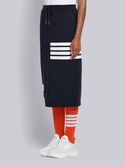 Thom Browne Navy Classic Loopback Cotton Engineered 4-bar Drawstring Sack Skirt outlook