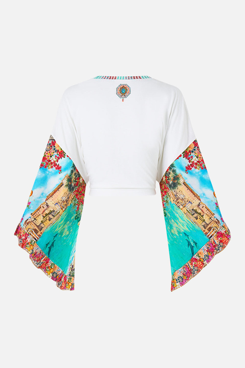 CAMILLA TIE FRONT RUFFLE SLEEVE T-SHIRT outlook