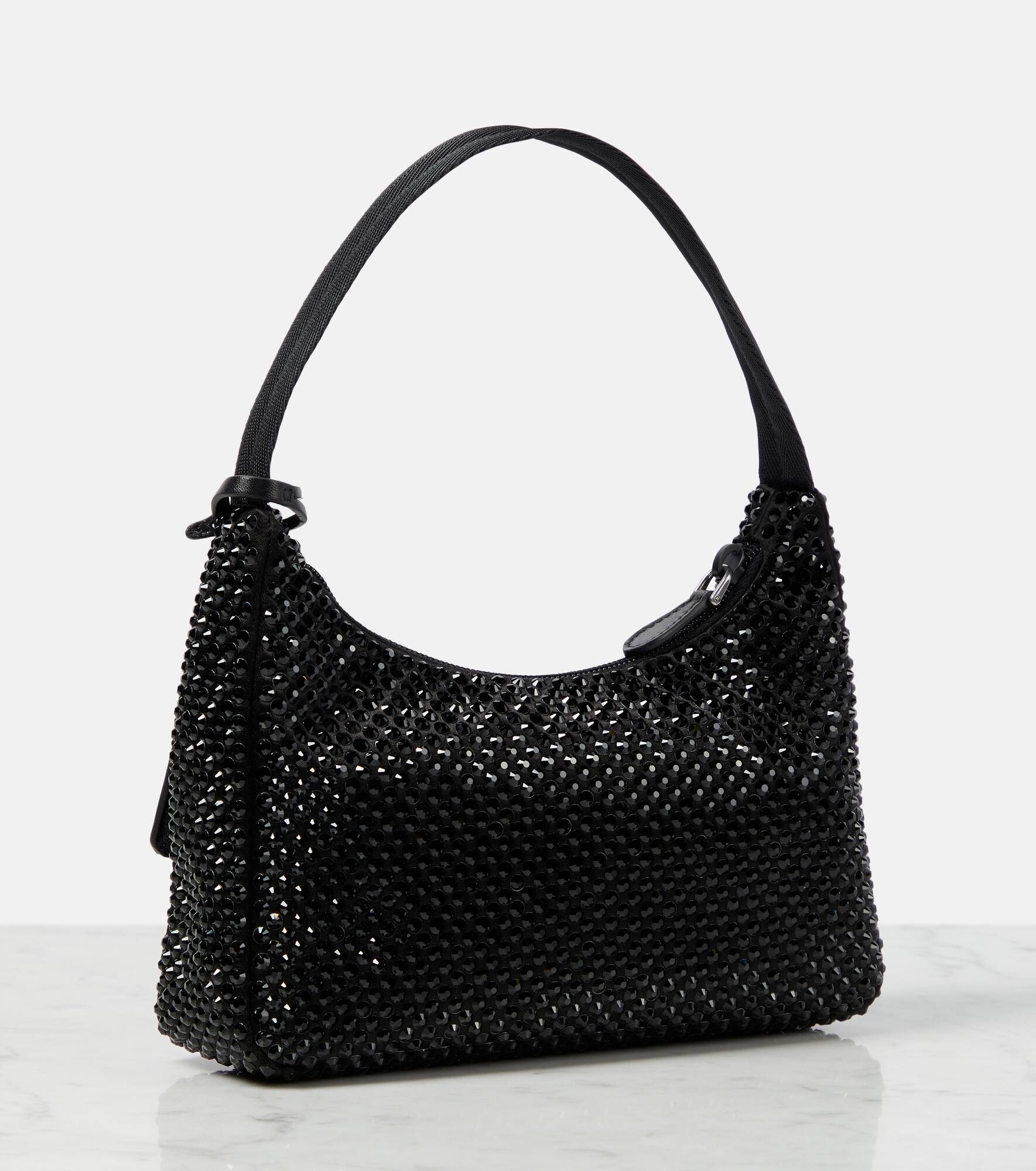 Crystal-embellished satin tote bag - 4