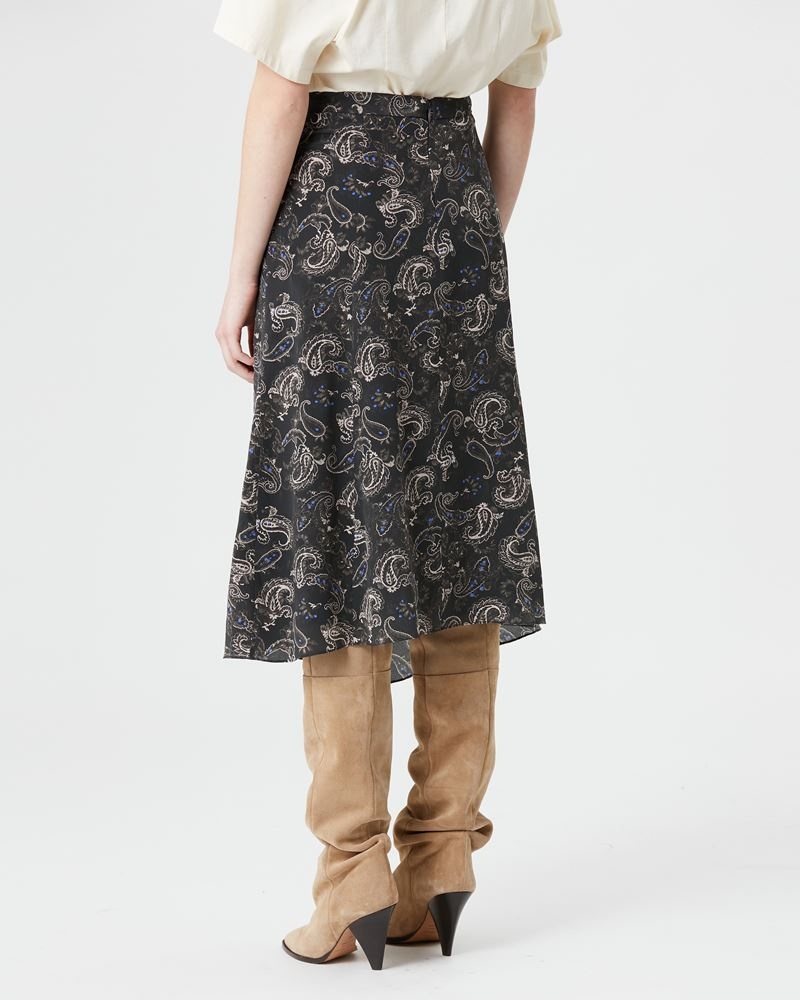 CACIA PRINTED SILK MIDI SKIRT - 5
