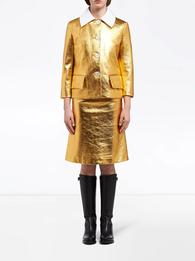 Prada metallic short buttoned jacket outlook