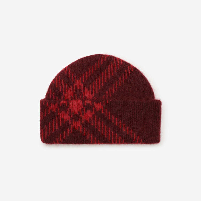 Burberry Check Mohair Wool Blend Beanie outlook