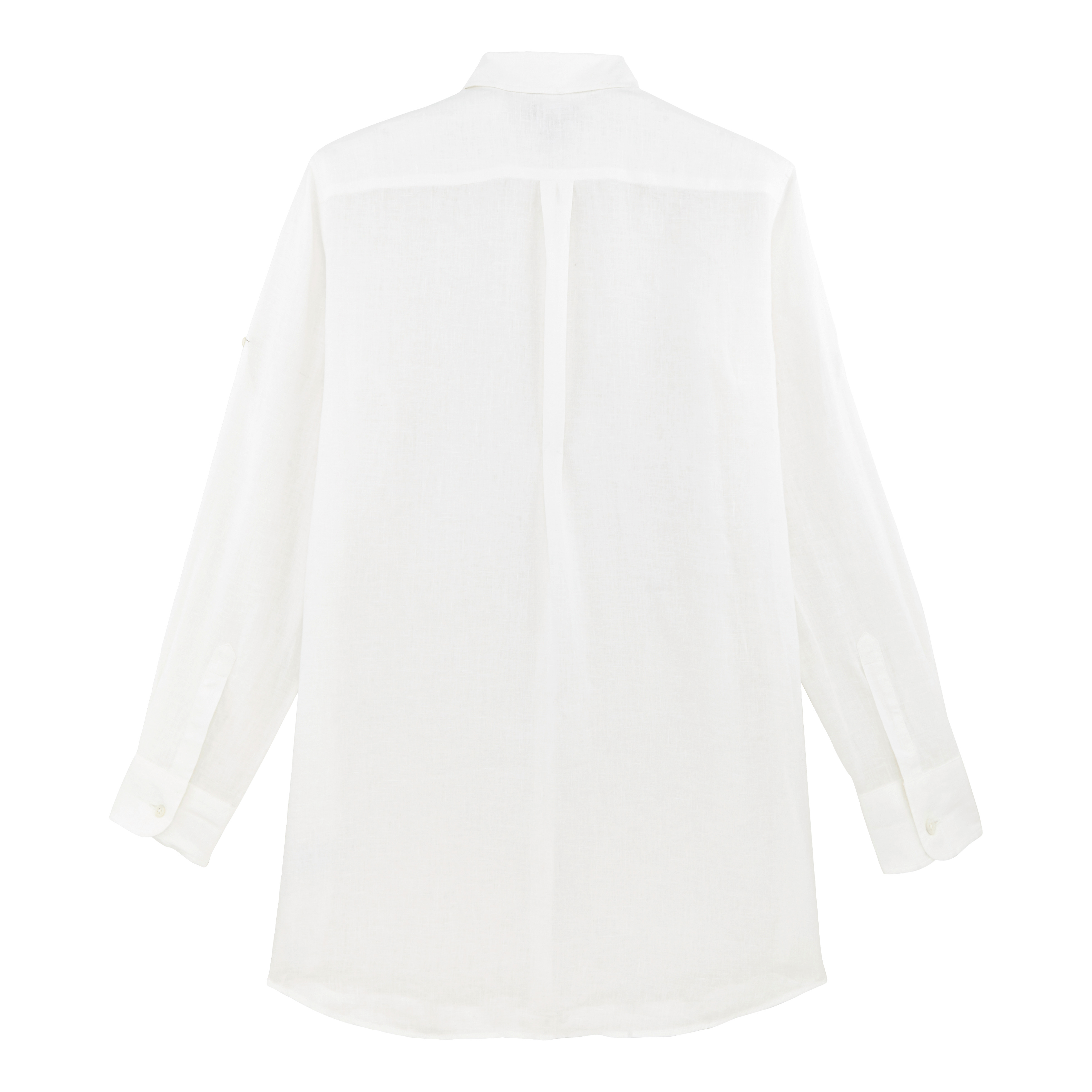 Women Long Linen Shirt Solid - 2