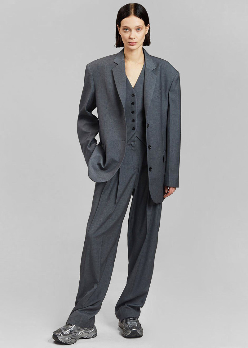 The Frankie Shop Gelso Waistcoat - Dark Grey Melange outlook