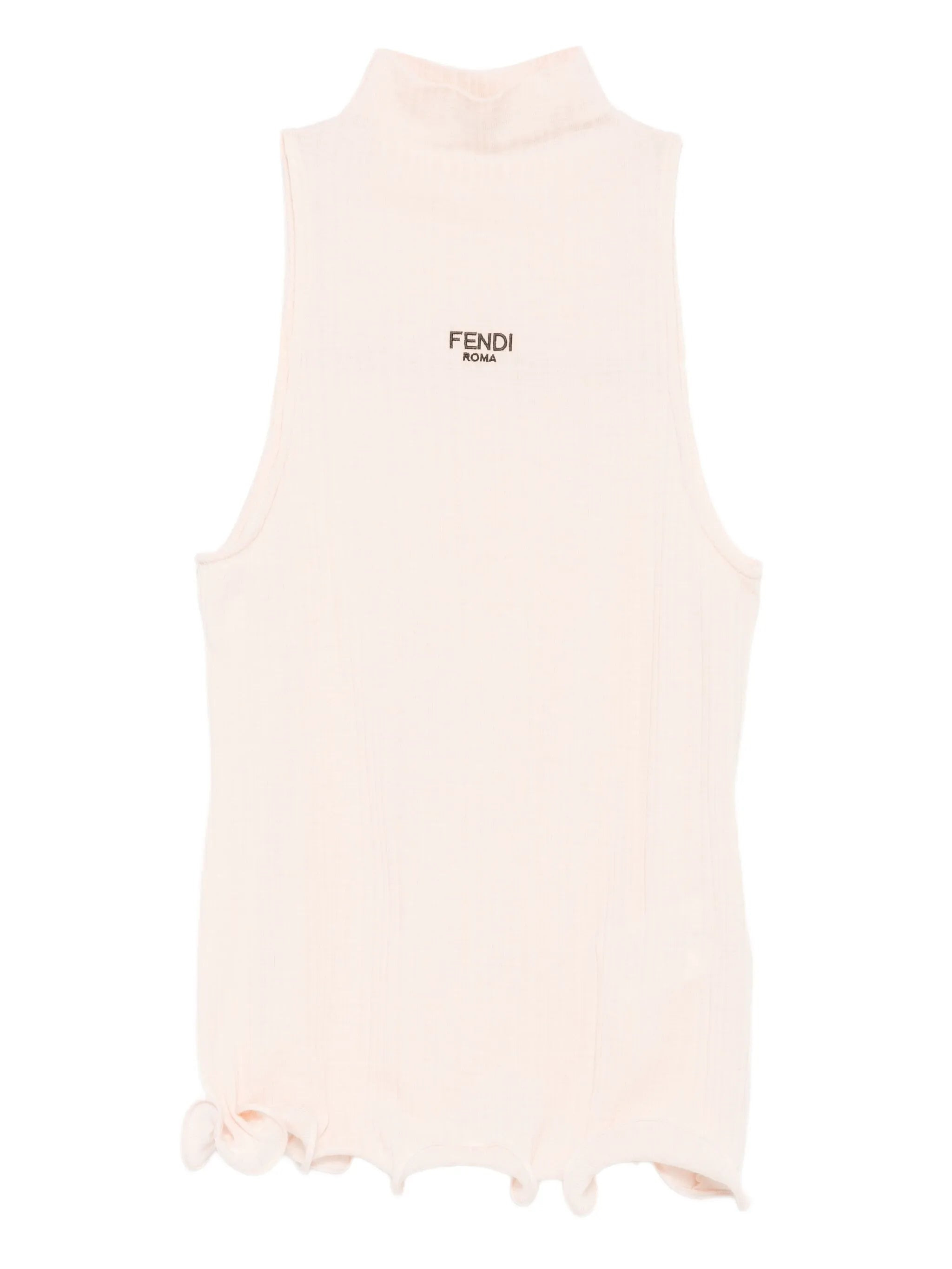 Fendi Ribbed Mock-neck Top - 1