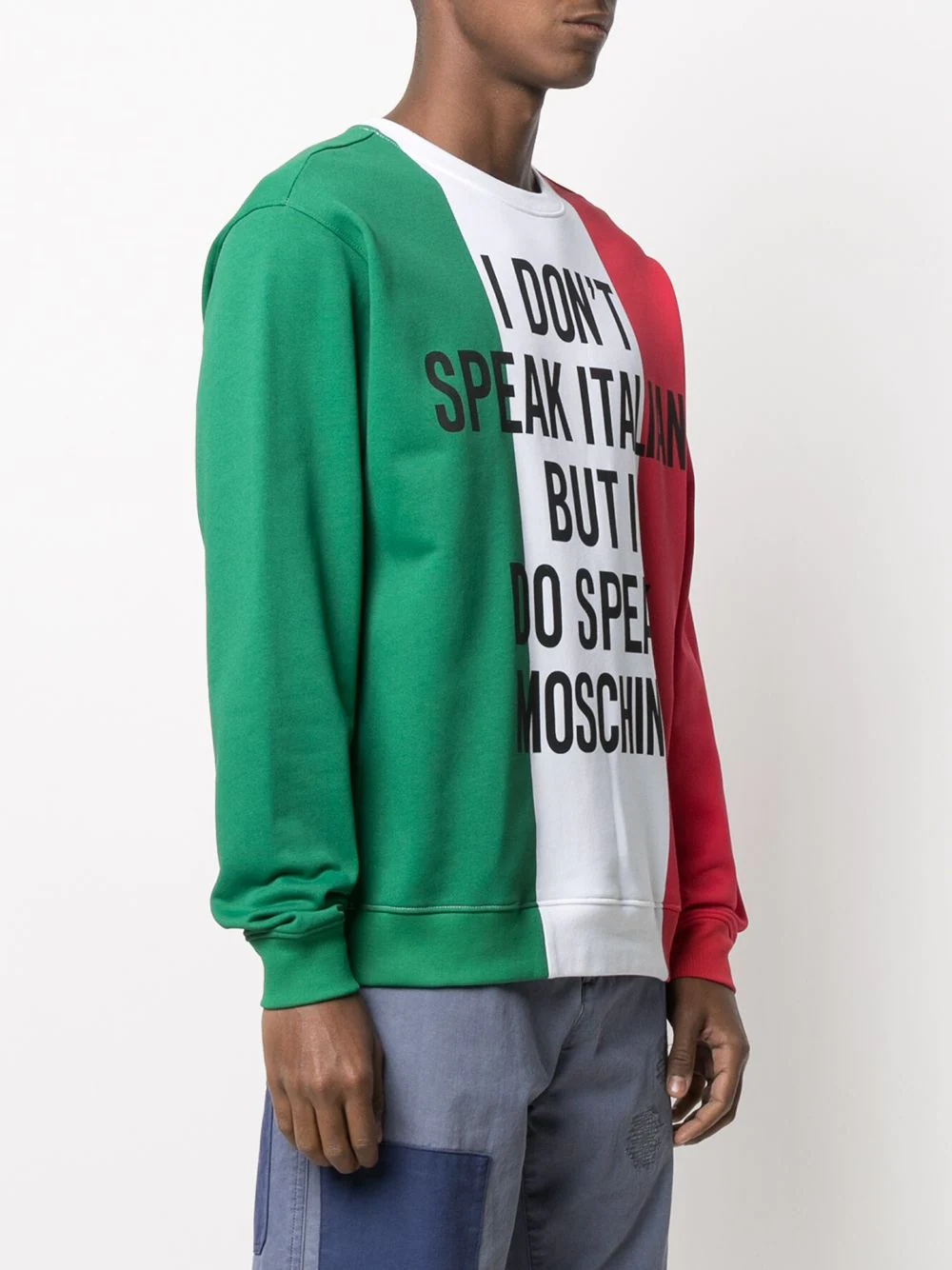 slogan print cotton sweatshirt - 3