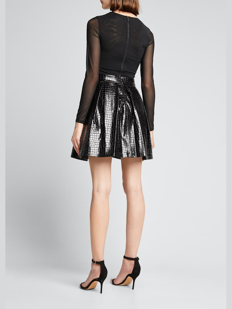Alice + Olivia Chara Vegan-Leather Party Dress outlook