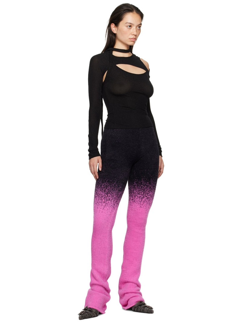 OTTOLINGER SSENSE Exclusive Black & Pink Knit Exaggerated Lounge Pants outlook