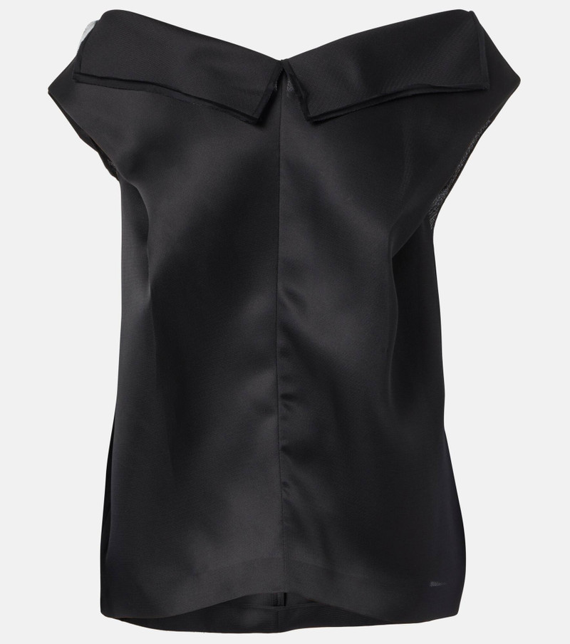 Selly off-shoulder silk gazar top - 1