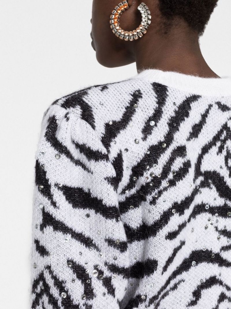 zebra intarsia knitted sweater - 10