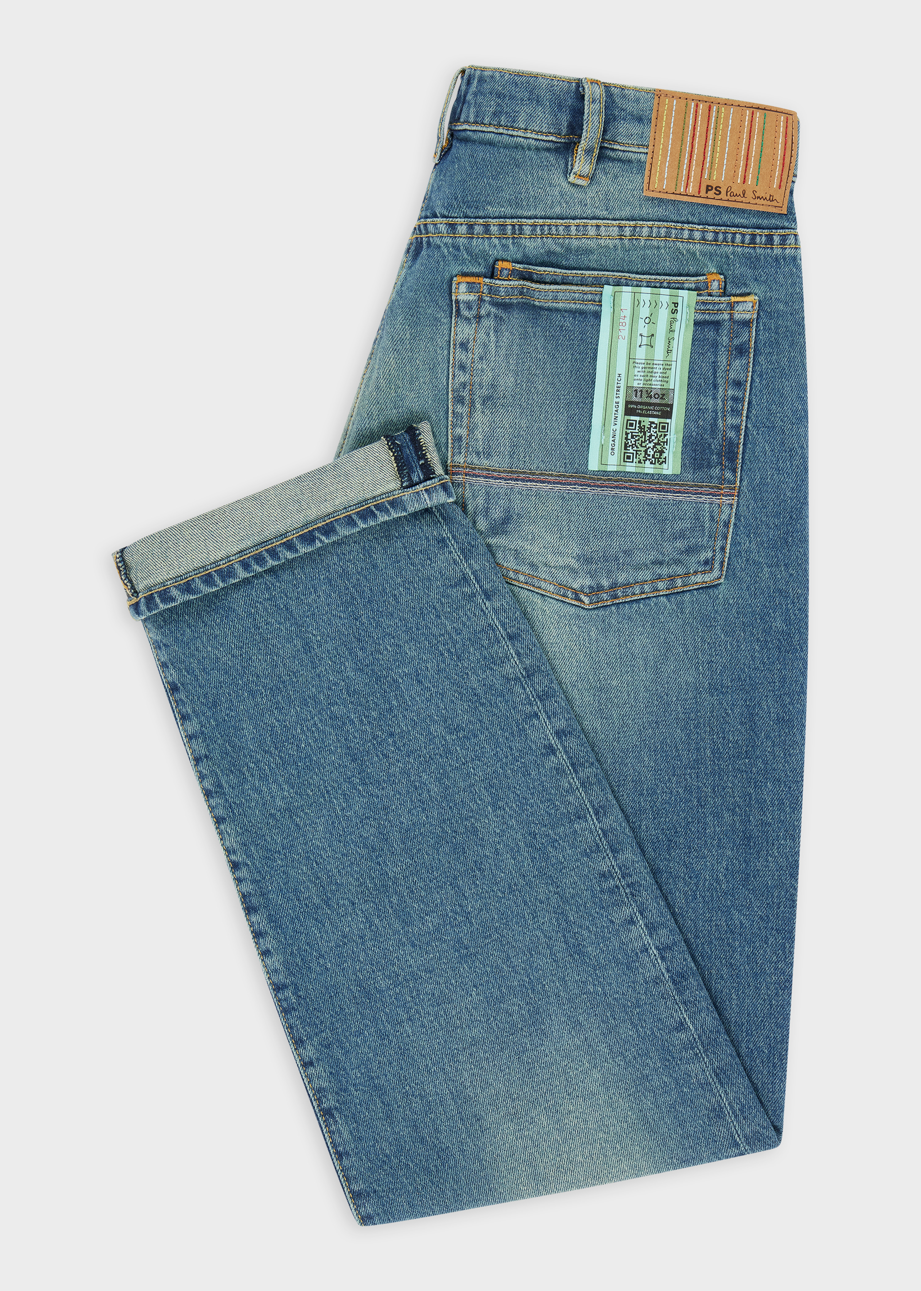Relaxed Tapered-Fit Antique-Wash Organic Vintage Stretch Jeans - 2