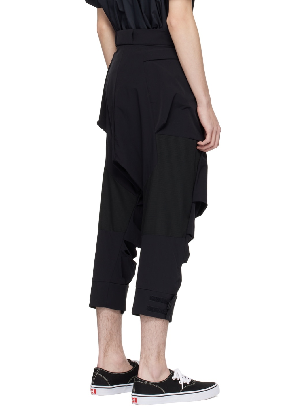 Black Paneled Trousers - 3