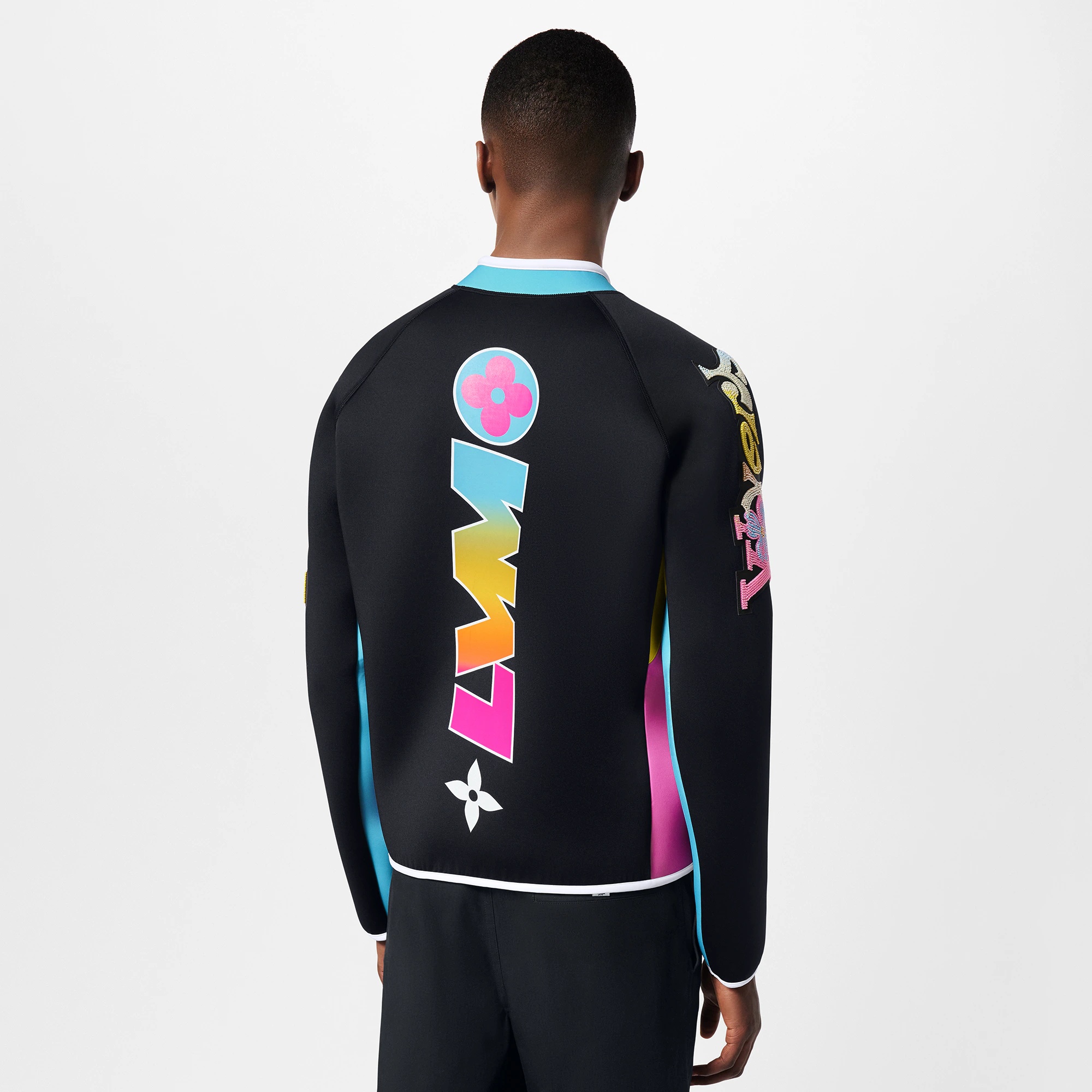 Embellished Neoprene Scuba Jacket - 5