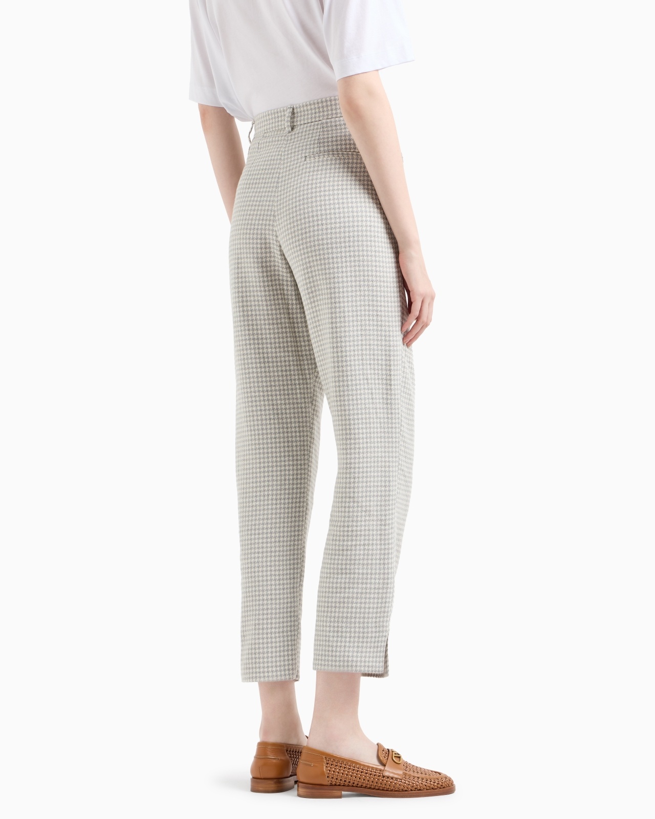 ICON JACQUARD TROUSERS WITH PLEATS AND A HOUNDSTOOTH MOTIF - 3
