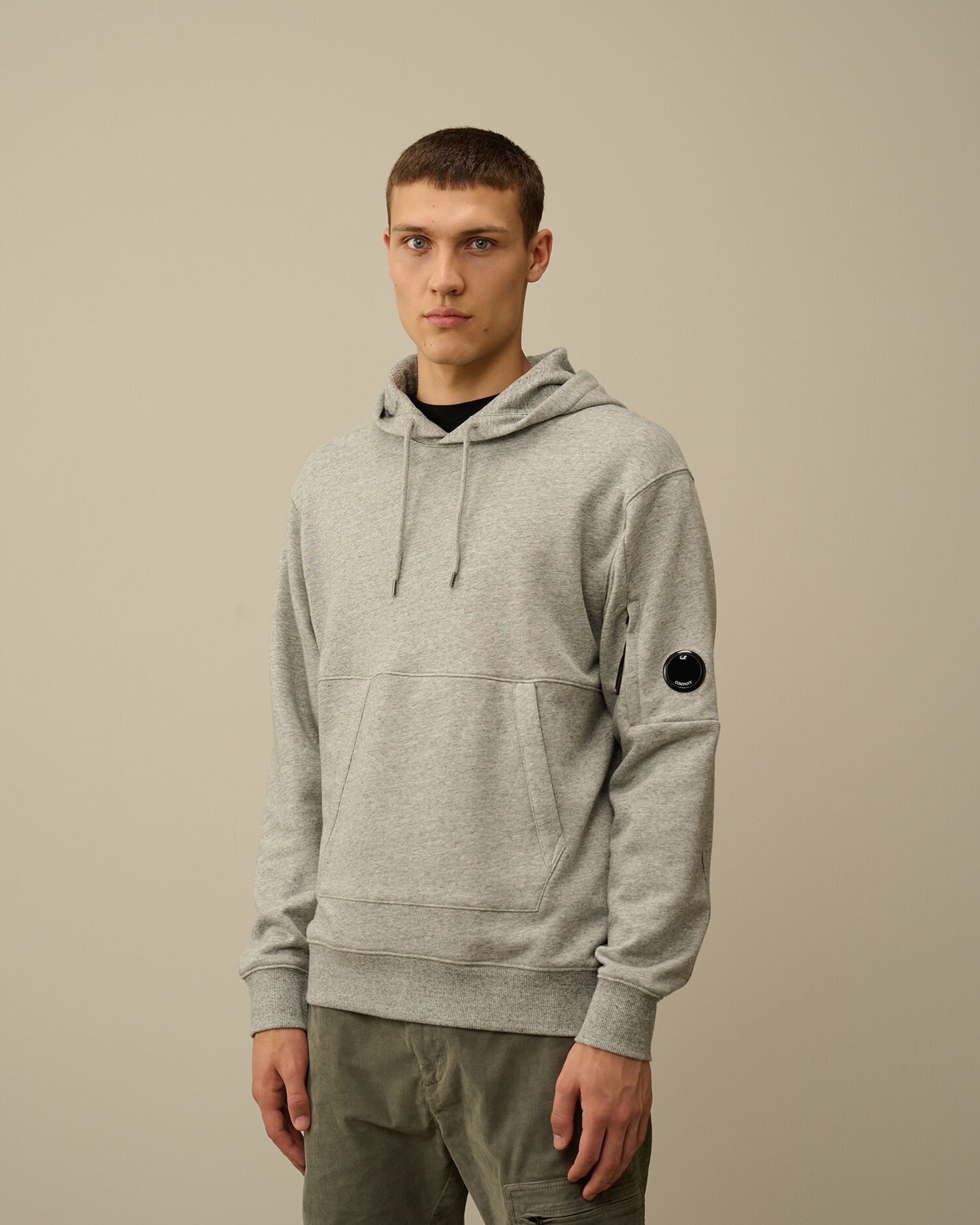 Diagonal Raised Fleece Lens Hooded Sweatshirt - 2