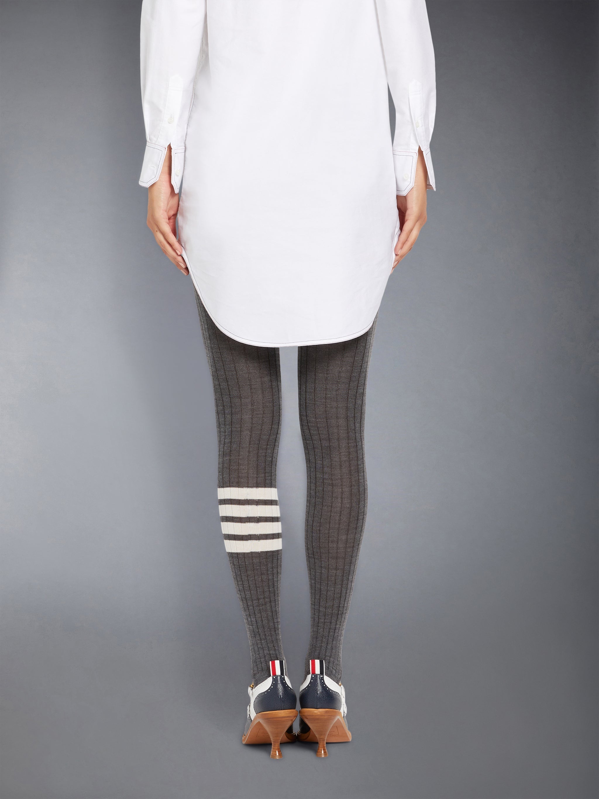 FINE MERINO WOOL 4-BAR OPAQUE RIB TIGHTS - 3
