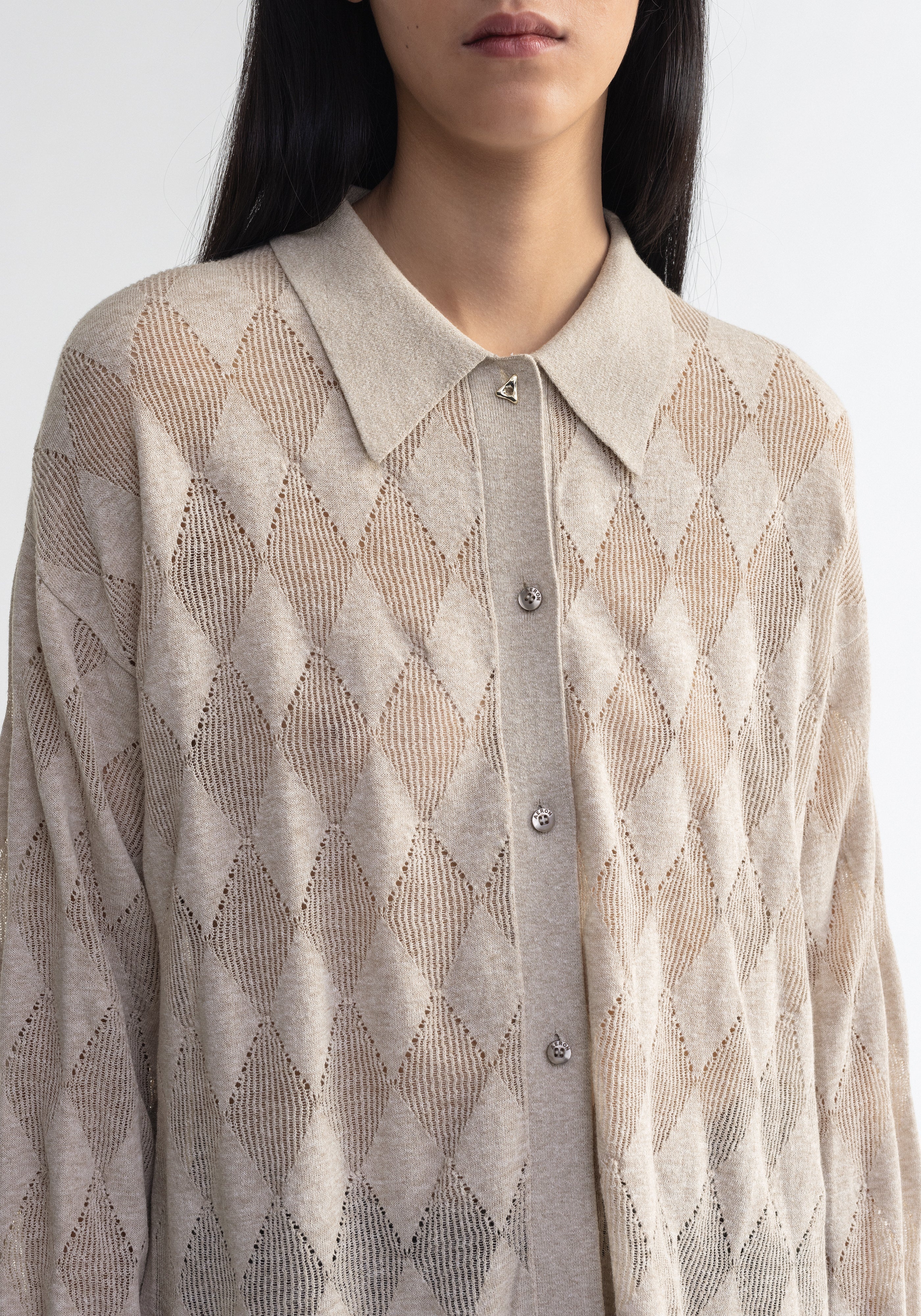 TAMARA
Diamond knit cardigan shirt - 3